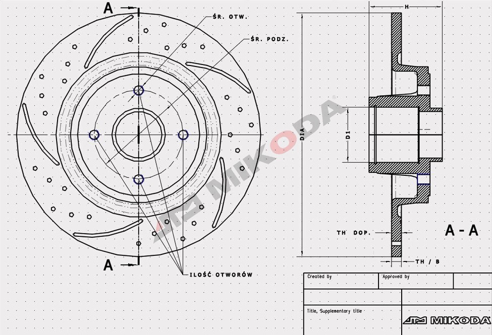 MIKODA 1739S: Piduriketas Ø: 274mm, piludega/augustatud, Ø: 274mm GT