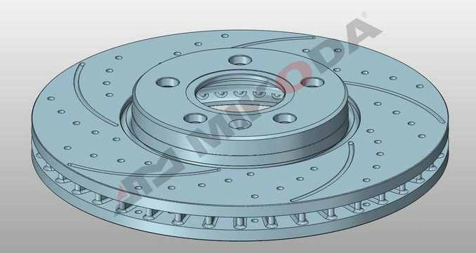 MIKODA 2443S: Disc de frână Ř: 296mm, cu fante/perforat, Ř: 296mm GT