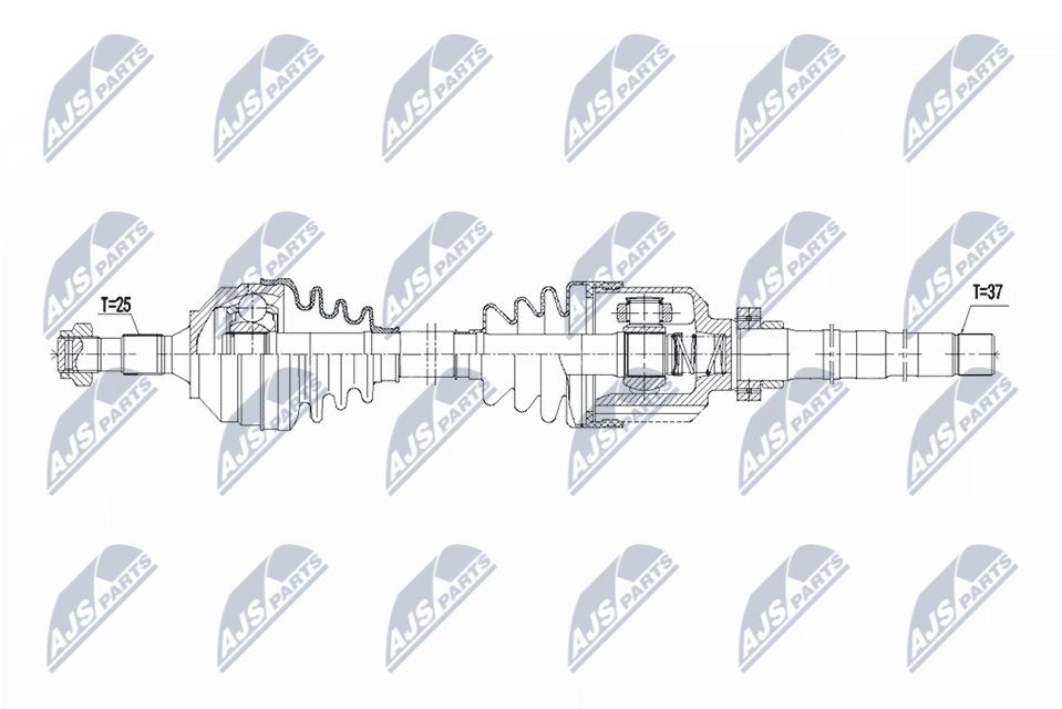 NTY NPW-CT-152: Semiasse Assale anteriore Dx, 988mm