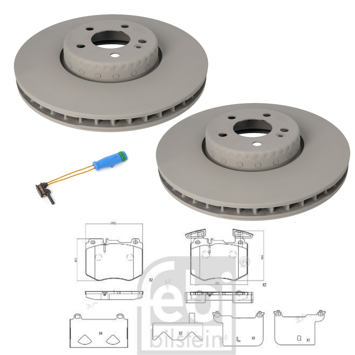FEBI BILSTEIN FBL3405N0308: Pidurikomplekt, ketaspidur Esisild, Ø: 342mm, sisemine õhutus, kaheosaline piduriketas