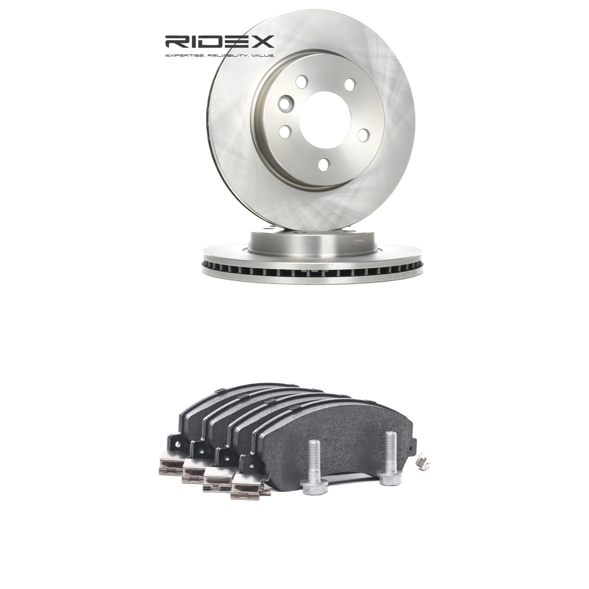 RIDEX 3405B3510: Set frana, frana disc punte fata, Ř: 303mm, ventilat, cu tabla anti scartait