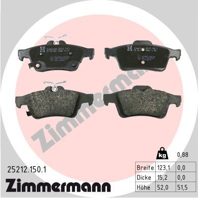 ZIMMERMANN 25212.150.1: Piduriklotsid Foto vastab tarnekomplektile