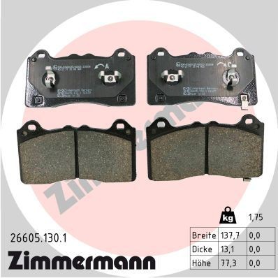 ZIMMERMANN 26605.130.1: Piduriklotsid Foto vastab tarnekomplektile