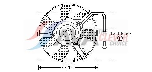 AVA COOLING SYSTEMS AI7504: Radiaatori ventilaator 280mm, ilma juhtseadmeta, koos jahutusventilaatoriraamiga(Zarge), ilma takistuseta