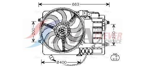 AVA COOLING SYSTEMS BW7516: Radiaatori ventilaator 365mm, 398mm, ilma juhtseadmeta, koos jahutusventilaatoriraamiga(Zarge), ilma takistuseta