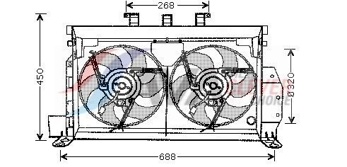 AVA COOLING SYSTEMS CN7521: Ventilator, radiator 320mm, cu rama aerisire radiator