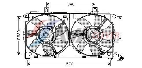 AVA COOLING SYSTEMS CN7523: Ventilator, radiator 320mm, cu rama aerisire radiator