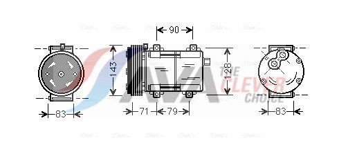 AVA COOLING SYSTEMS FDAK279: Kliimakompressor ** CLEVER FIT ** PAG-kompressoriõliga