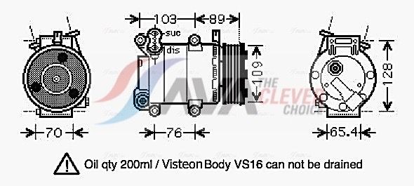 AVA COOLING SYSTEMS FDK392: Kliimakompressor