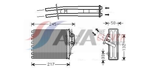 AVA COOLING SYSTEMS FTA6304: Schimbator caldura, incalzire habitaclu ** CLEVER FIT ** cu conducta