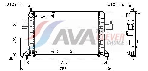 AVA COOLING SYSTEMS OL2305: Radiateur ** CLEVER FIT ** Zonder expansievat, Met frame