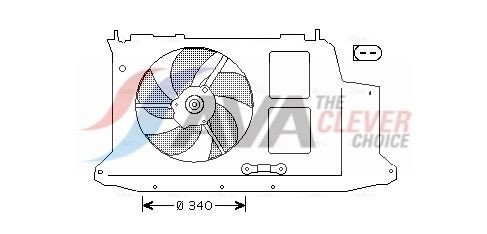 AVA COOLING SYSTEMS PE7532: Kylfläkt 340mm, 340mm, utan styranordning, med kylarfläktssarg, utan motstånd