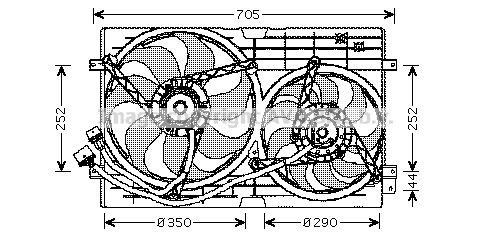 AVA COOLING SYSTEMS VW7508: Radiaatori ventilaator 350mm