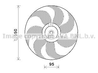 AVA COOLING SYSTEMS VW7511: Ventilator, radiator 350mm, fara rama aerisire radiator