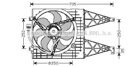 AVA COOLING SYSTEMS VW7513: Ventilator, radiator 350mm