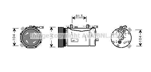 AVA COOLING SYSTEMS VWK172: Kliimakompressor