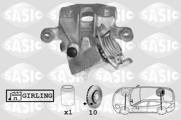 SASIC SCA0009: Bremsecaliper høyre bakaksel