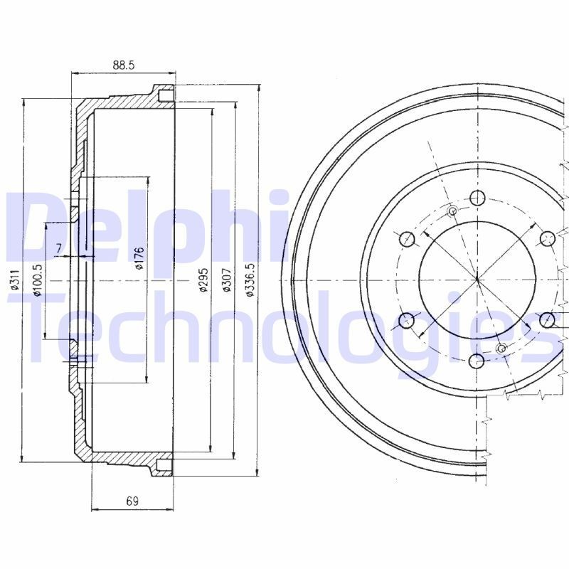 DELPHI BF461: Piduritrummel 337mm