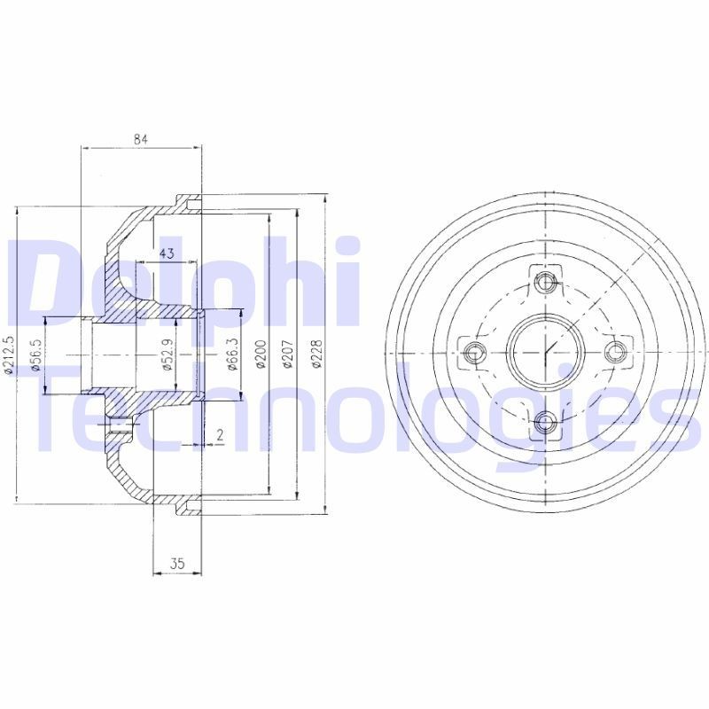 DELPHI BF471: Piduritrummel 228mm