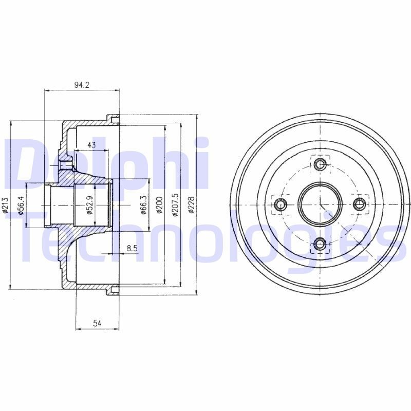 DELPHI BF472: Piduritrummel 228mm