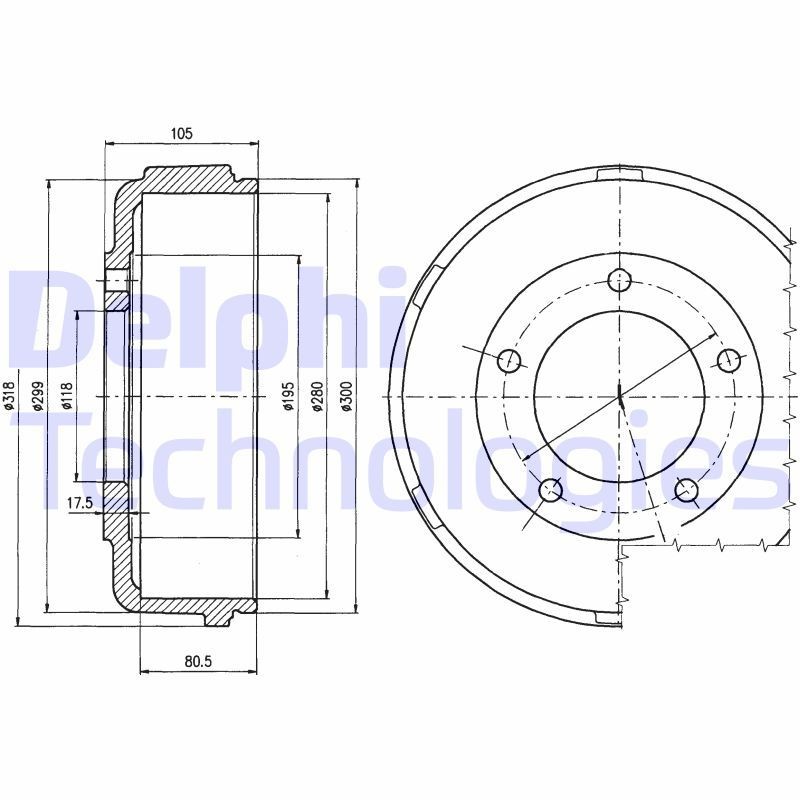 DELPHI BF478: Piduritrummel 318mm