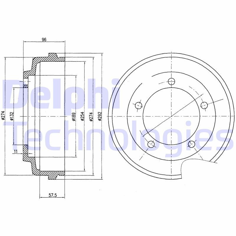 DELPHI BF479: Brzdový bubon 292mm