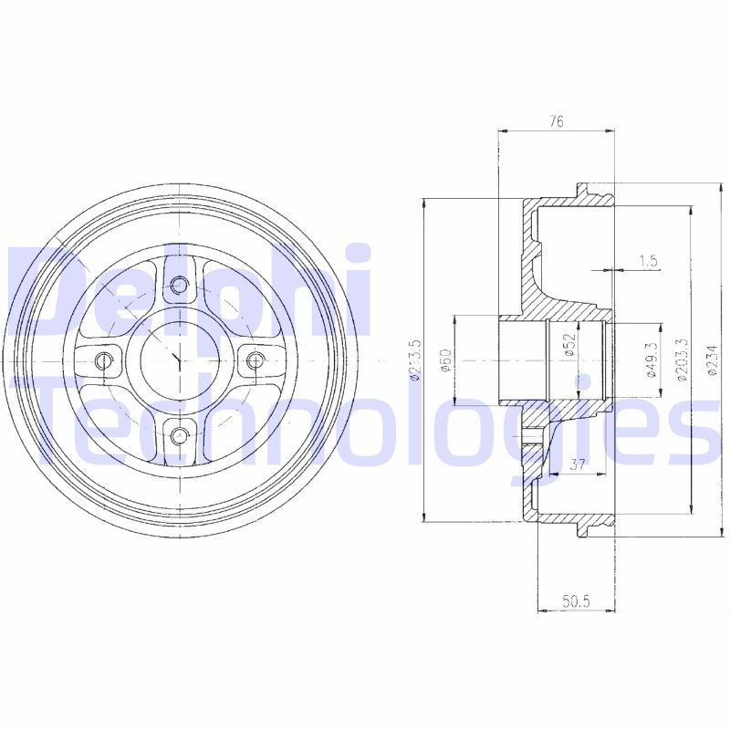DELPHI BF480: Piduritrummel 234mm