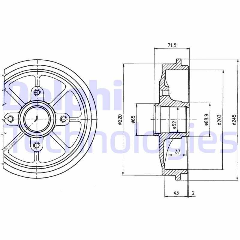DELPHI BF484: Piduritrummel 245mm