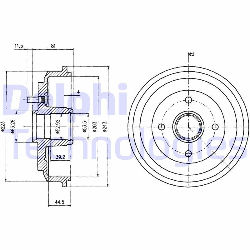DELPHI BF487: Piduritrummel 243mm