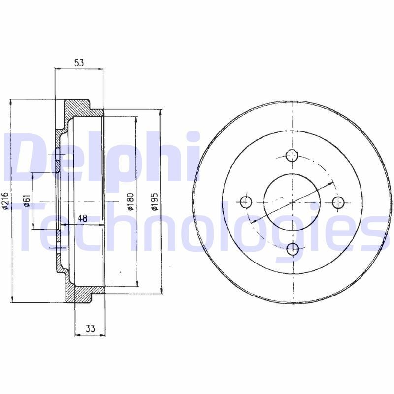 DELPHI BF303: Piduritrummel 216mm