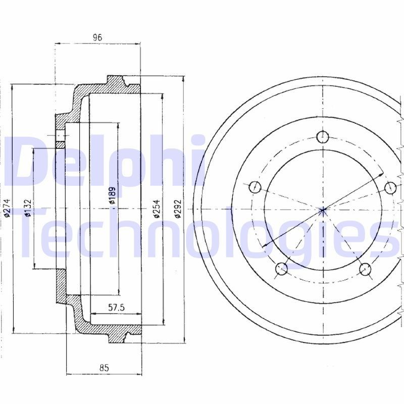 DELPHI BF316: Piduritrummel 292mm