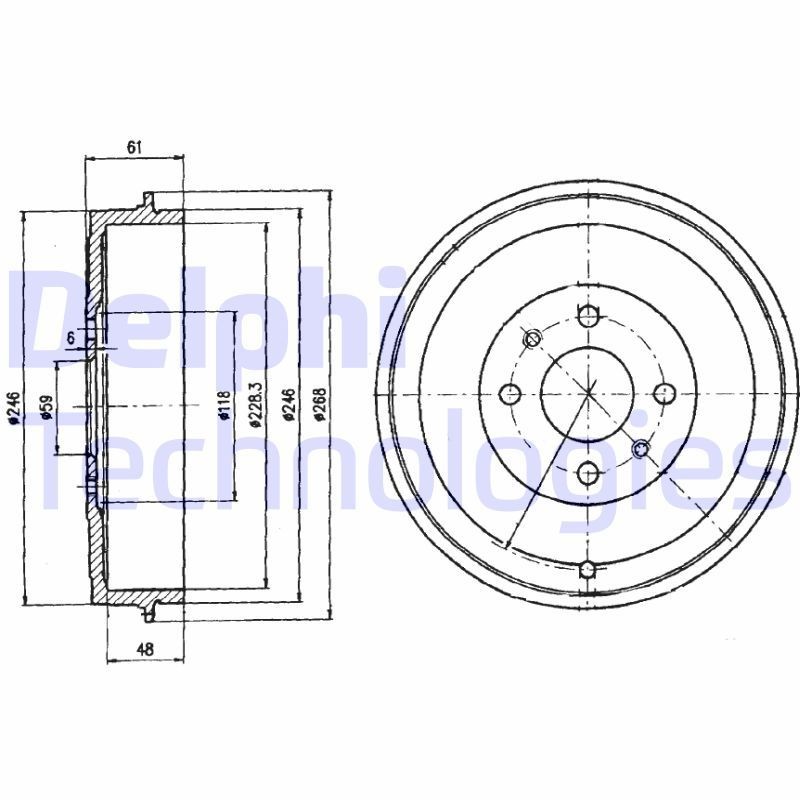DELPHI BF379: Piduritrummel 268mm