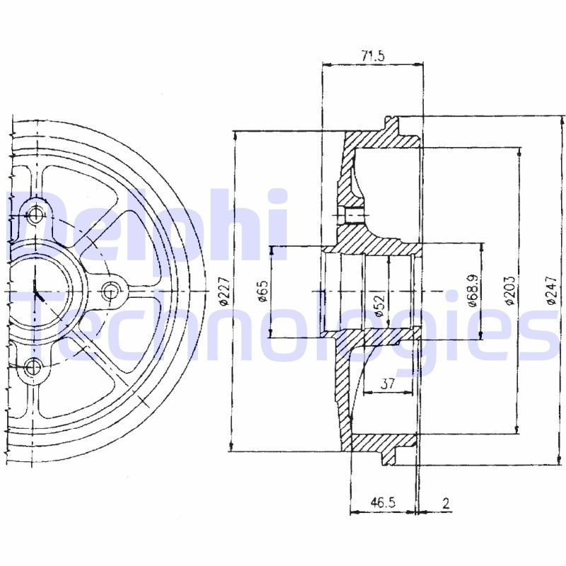 DELPHI BF392: Piduritrummel 247mm