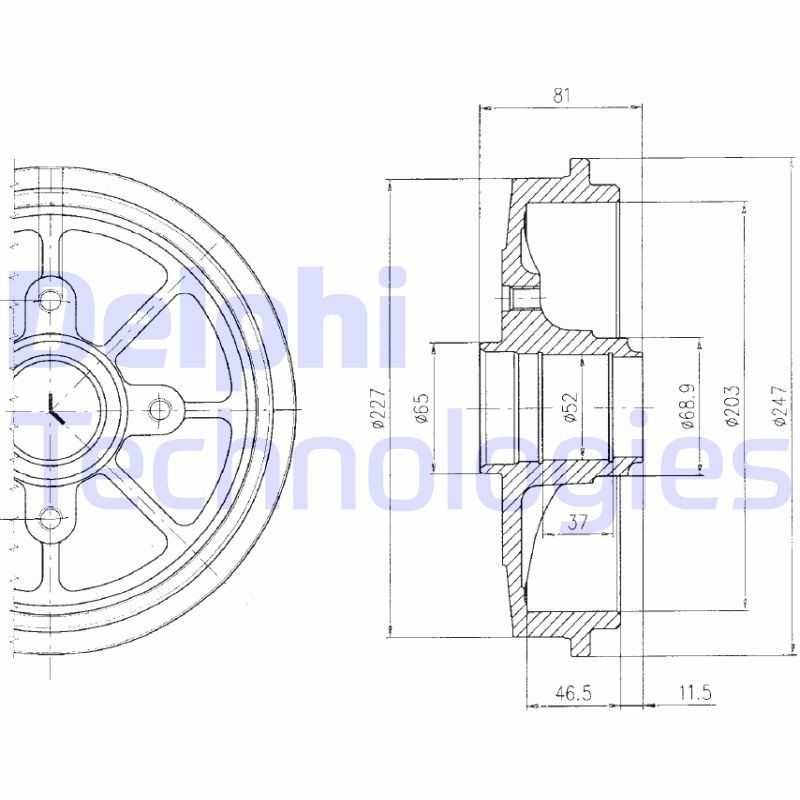 DELPHI BF393: Piduritrummel 247mm