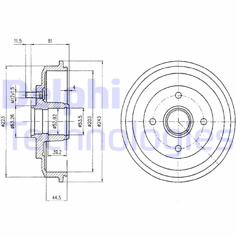 DELPHI BF402: Piduritrummel 243mm