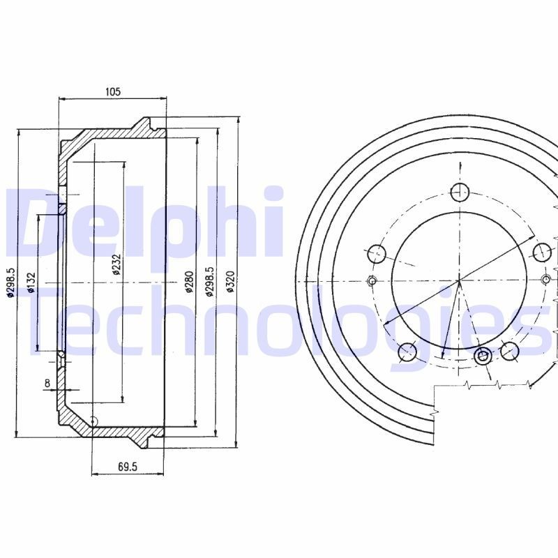 DELPHI BF404: Piduritrummel 320mm