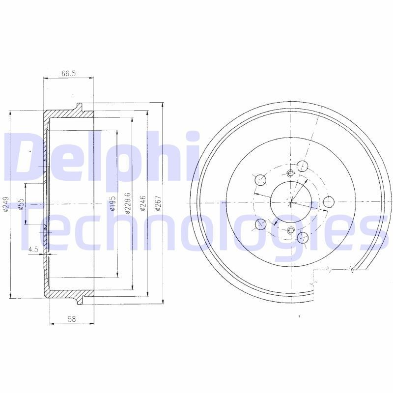 DELPHI BF405: Piduritrummel 267mm
