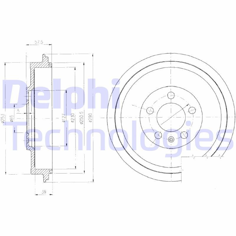 DELPHI BF406: Piduritrummel 290mm
