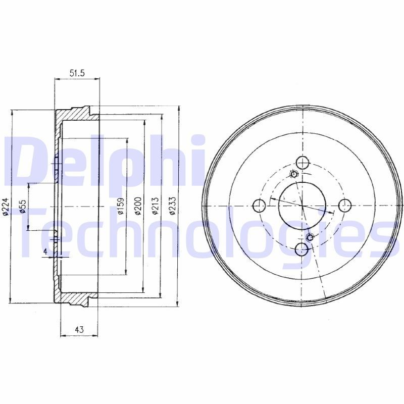 DELPHI BF411: Piduritrummel 233mm