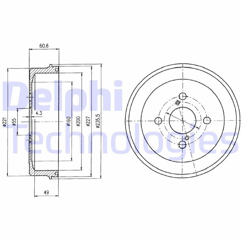 DELPHI BF412: Remtrommel 236mm