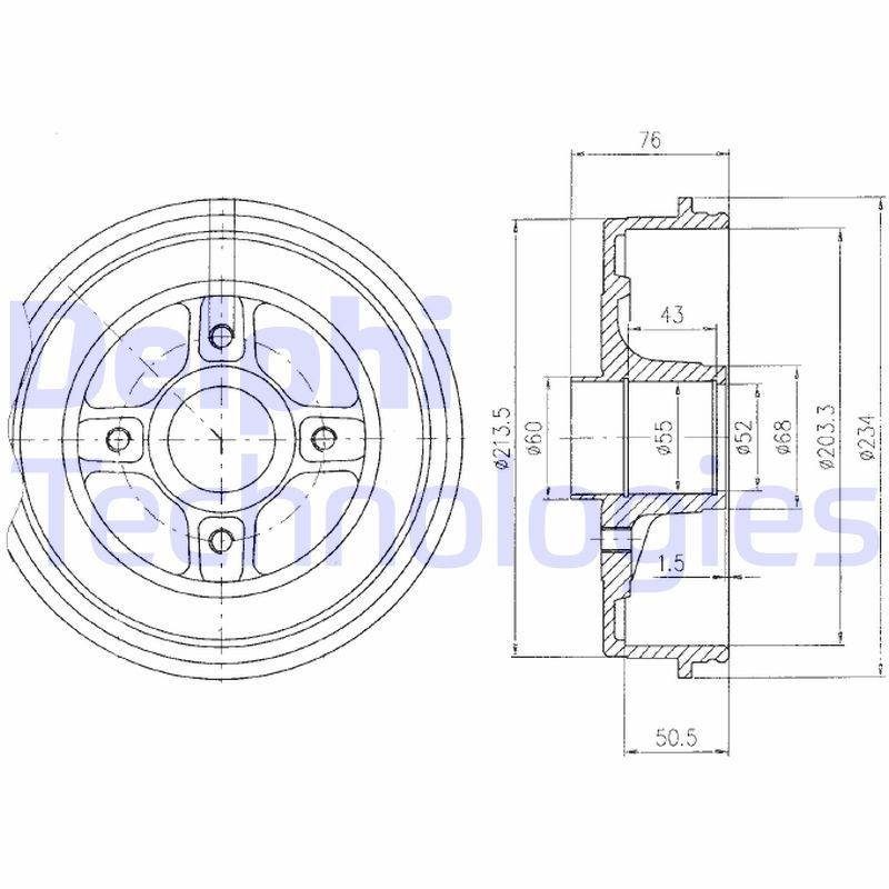 DELPHI BF423: Piduritrummel 234mm