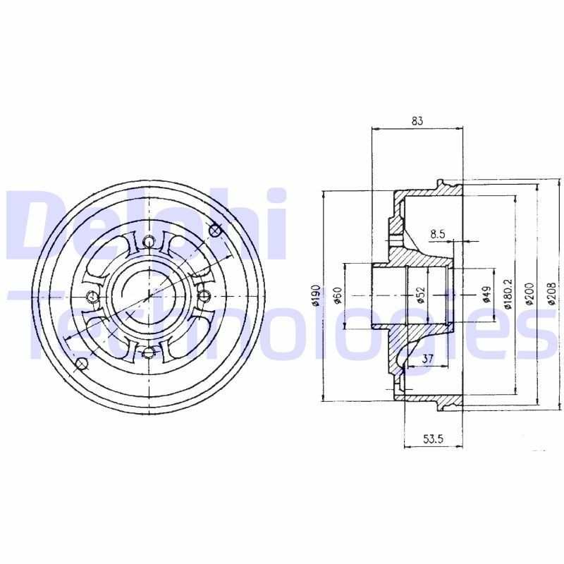 DELPHI BF426: Piduritrummel 208mm