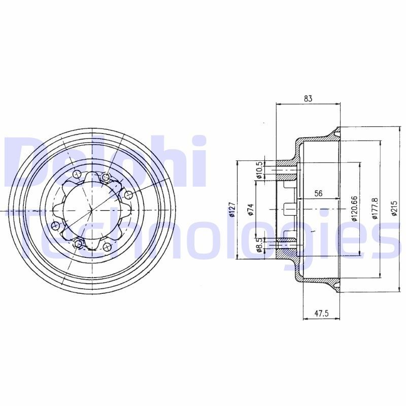 DELPHI BF43: Piduritrummel 215mm