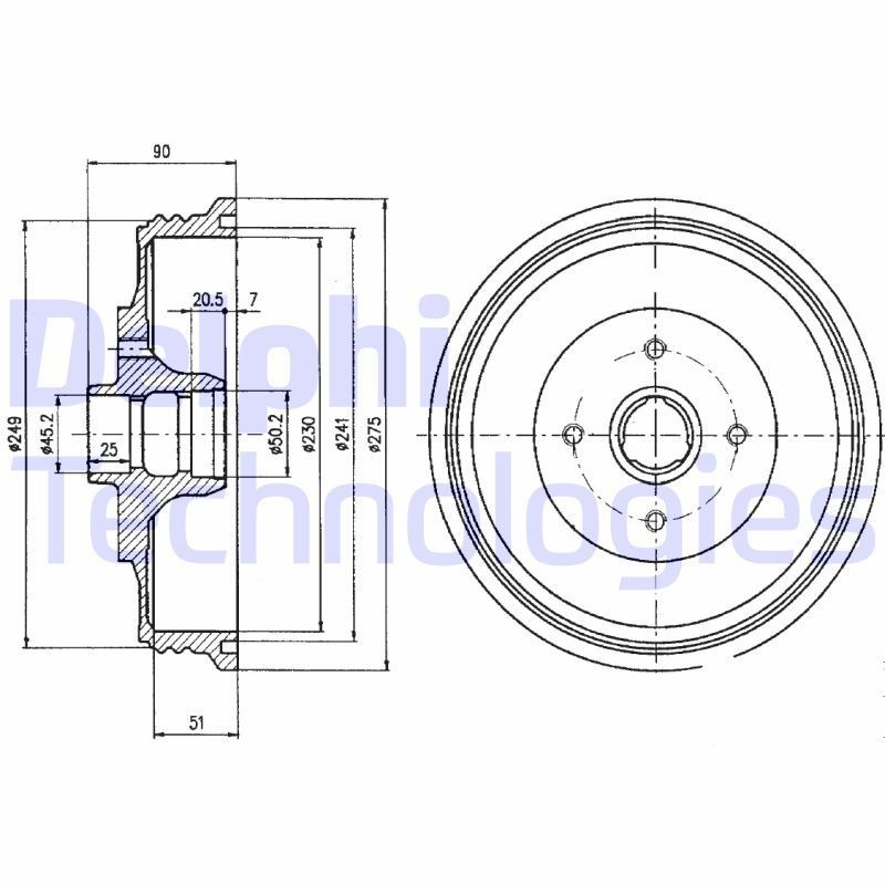 DELPHI BF430: Piduritrummel 275mm