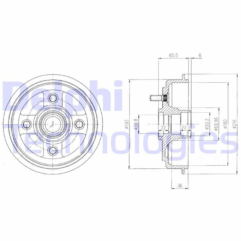 DELPHI BF434: Piduritrummel 216mm