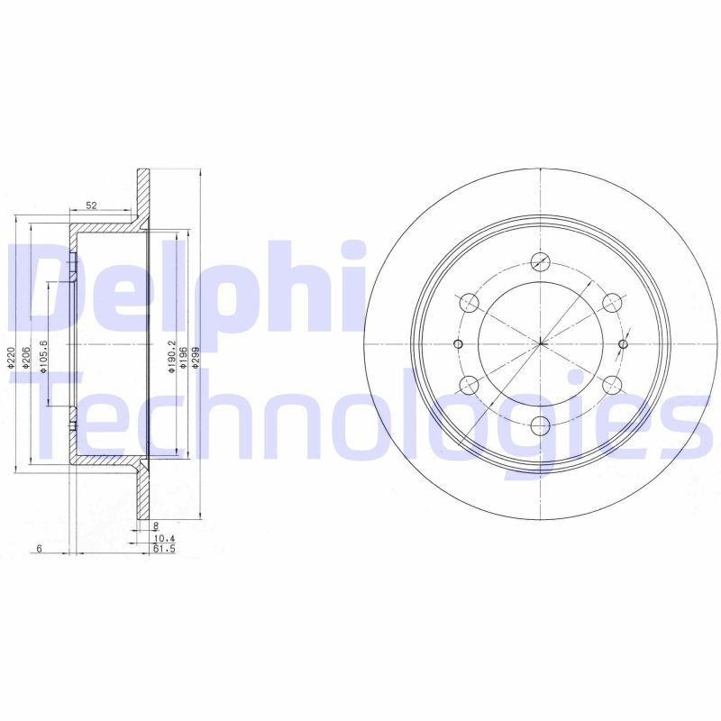 DELPHI BG3522: Piduriketas Ø: 299mm, täis, Ø: 299mm, õlitatud