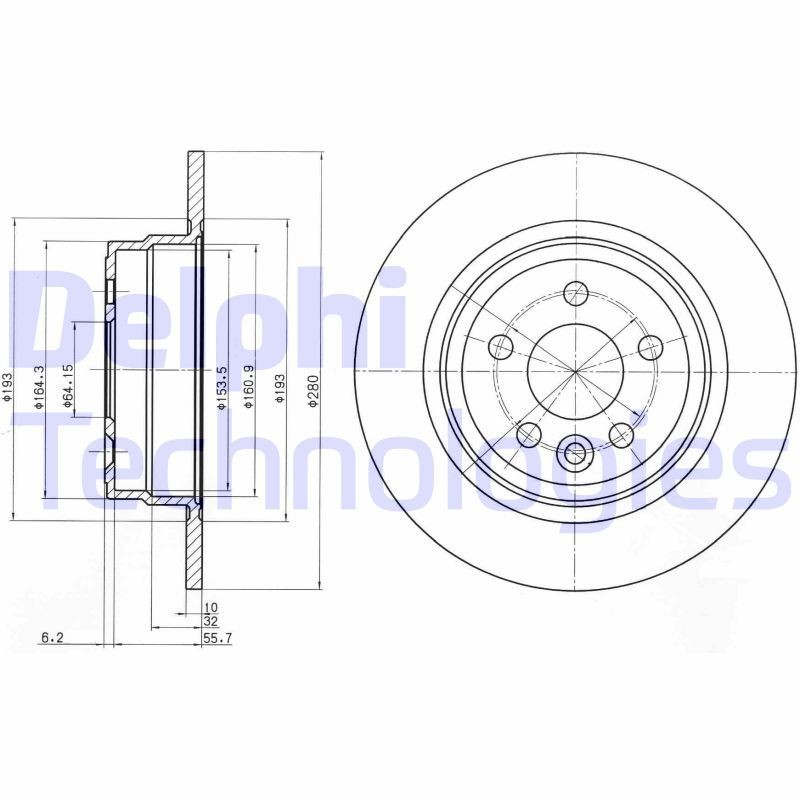 DELPHI BG3550: Piduriketas Ø: 280mm, täis, Ø: 280mm, õlitatud