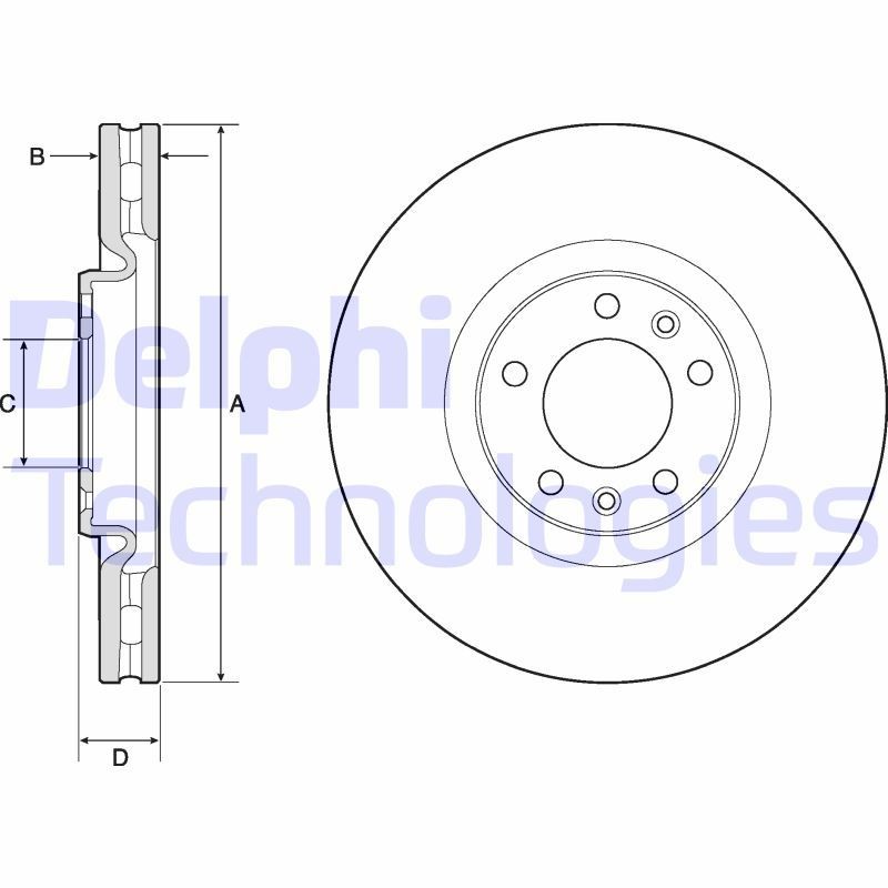 DELPHI BG3683: Piduriketas Ø: 309mm, õhutusega, Ø: 309mm