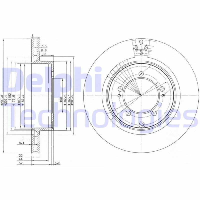 DELPHI BG3811: Piduriketas Ø: 300mm, õhutusega, Ø: 300mm, õlitatud