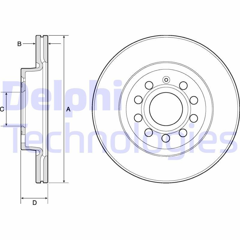 DELPHI BG3832: Piduriketas Ø: 280mm, õhutusega, Ø: 280mm